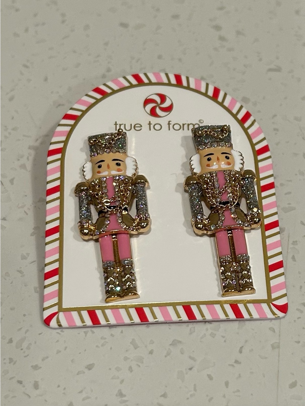 True to Form Pink Nutcracker Stud Earrings